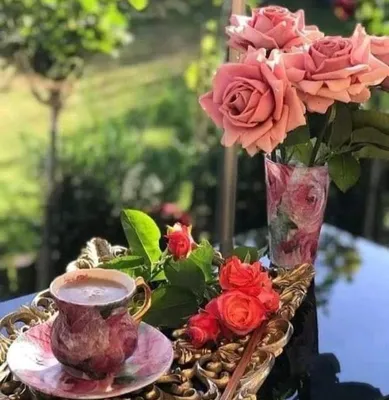 Кофе и цветы - 82 фото