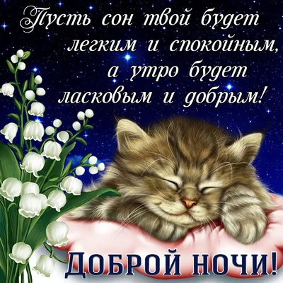 Картинки с пожеланиями доброй ночи на русском языке (40 фото) » Красивые  картинки, поздравления и пожелания - 