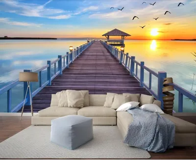 3D Красивый Вид На Море Гостиная Телевизор Фоне Стены Красивые Пейзажи Обои  От 1 685 руб. | DHgate