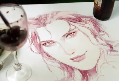 Вино как краска: творческий подход к рисованию | Портретное хобби | Дзен