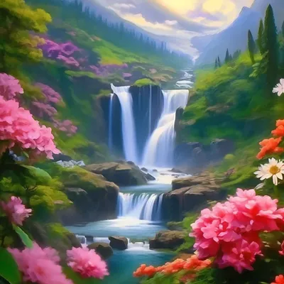 Фиолетовый водопад - Картинка на телефон / Обои на рабочий с | Waterfall  scenery, Beautiful waterfalls, Waterfall wallpaper