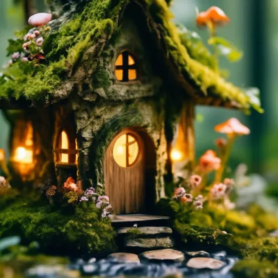 Красивый сказочный домик феи в …» — создано в Шедевруме