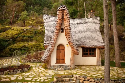 Коричневый Сказочный домик для сада, двухслойный Сказочный домик,  миниатюрный домик-эльф из смолы, украшение для сада | AliExpress