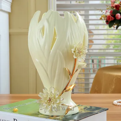 Классическое Искусство полые керамические вазы красивые цветы тисненые вазы  модные украшения для дома | AliExpress