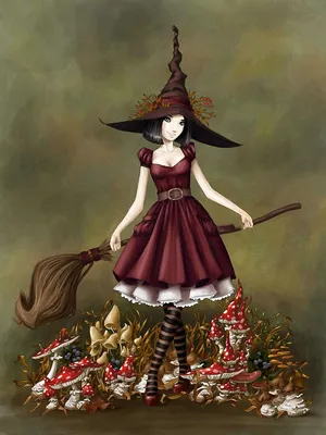 Реалистичная красивая девушка ведьмочка…» — создано в Шедевруме
