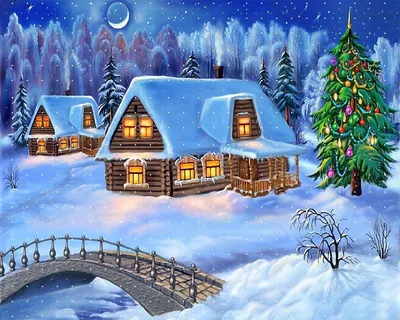 Зимний домик в деревне - Картинки зима - Красивые картинки анимации | Зимние  растения, Зимние сцены, Пейзажи