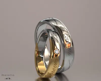 Красивые обручальные кольца с матовкой на заказ из белого и желтого золота,  серебра, платины или своего металла