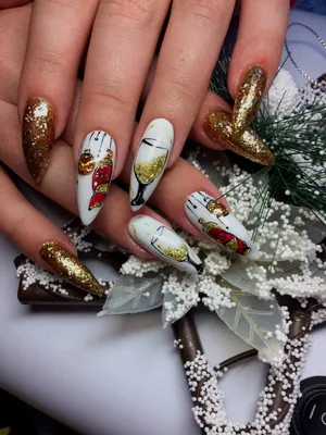 На заметку: 100+ идей новогоднего маникюра 2024 | Christmas nails,  Manicure, Gel nails