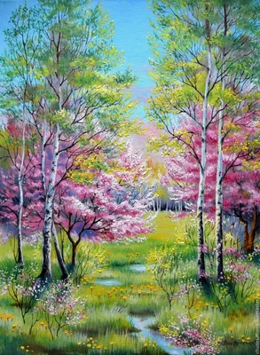Красивый весенний пейзаж с цветущими цветами :: Стоковая фотография ::  Pixel-Shot Studio