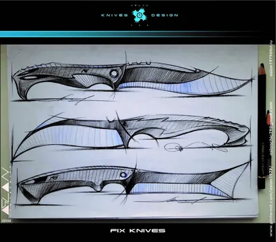 Рисунок ножа карандашом - 64 фото