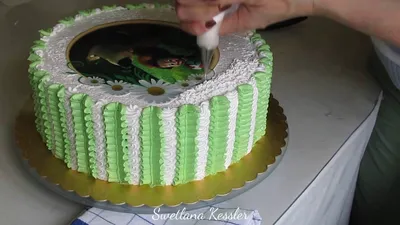 Кремовое оформление тортика с картинкой. | Капкейки, Торт, Детский торт