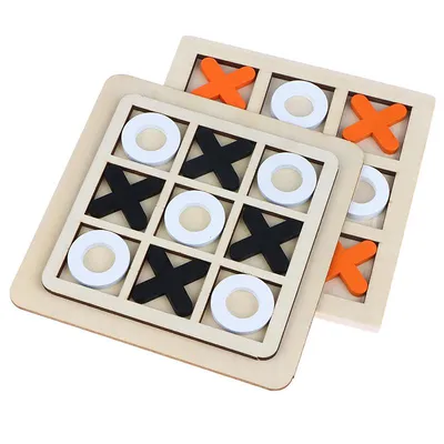 Купить Деревянная доска крестики-нолики шахматы Xo доска игрушка дети  тренировка мозга игра блок игрушки | Joom
