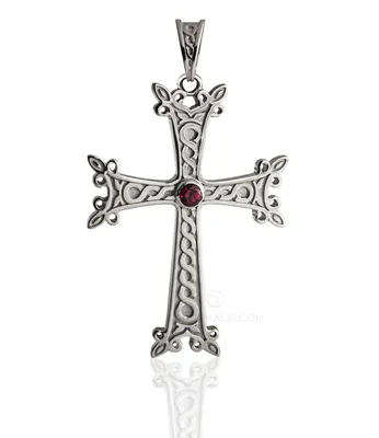 Крест с армянским узором ARMENIAN CROSS на заказ из белого и желтого  золота, серебра, платины или своего металла