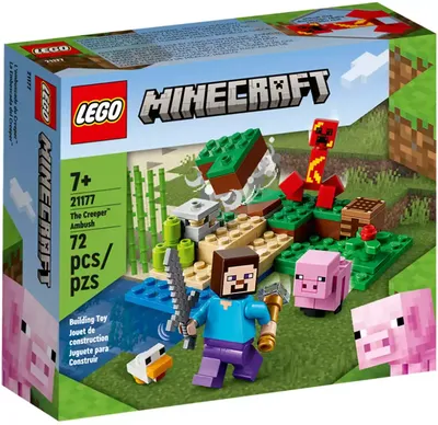 Купить конструктор LEGO Minecraft 21156 Большие фигурки Minecraft, Крипер и  Оцелот, цены на конструкторы Minecraft в интернет-магазинах на Мегамаркет