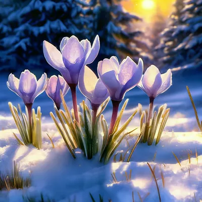 Скачать обои цветы, снег, весна, крокусы, первоцветы разрешение 2560x1600  #162031