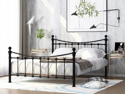 Двуспальная металлическая кровать — ЭЛЬДА лофт 72971 купить с доставкой по  Самаре от производителя, оптом и в розницу