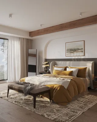 Спальня с белой кроватью Lulu в нише — фабрика современной дизайнерской  мебели SKDESIGN
