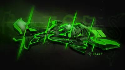 Скачать обои razer, графитти, грин, graffiti, green разрешение 1920x1080  #67836