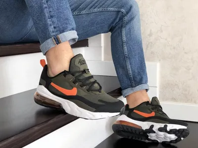 Купить Мужские кроссовки Nike Air Max 270 React Летние крутые кроссы Найк  Эир Макс Реакт темно-зеленый хаки Вьетнам, цена 1440 грн —   (ID#1626696170)