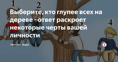 Выберите, кто глупее всех на дереве - ответ раскроет некоторые черты вашей  личности | Простые люди | Дзен