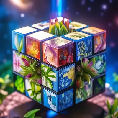 Волшебный кубик Рубика, на гранях …» — создано в Шедевруме