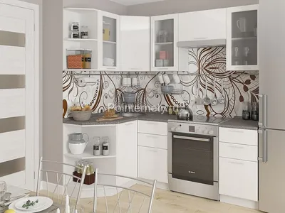 Модульная угловая кухня Валерия-М-04 Белый глянец купить в Москве - цена 43  240 руб.