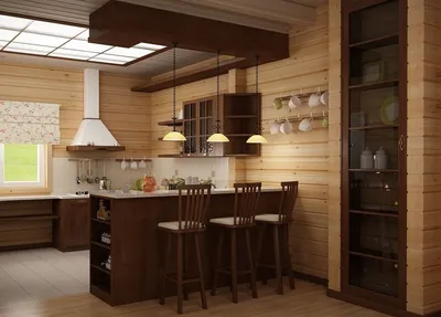 100 лучших идей дизайна деревянной кухни | Интерьер кухни в деревянном доме  | Кухня в деревенском стиле, Кухня в стиле кантри, Бревенчатые дома