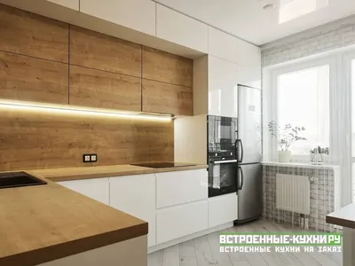 Белая кухня в стиле минимализм с фурнитурой Blum - Кухни на заказ по  индивидуальным размерам в Москве