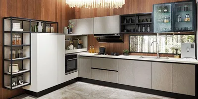 Кухонный гарнитур с витриной Бьянка 38 (ширина 300 см) от производителя —  DaVita-мебель
