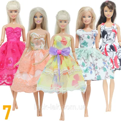 Платья для Куклы Барби Набор 5 Шт (как на Фото) для Куклы Barbie, Шарнирной  Куклы 1/6 30 См — Купить Недорого на  (1238975830)