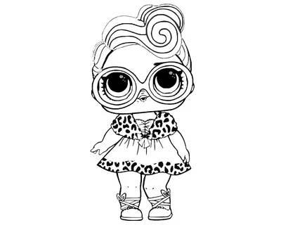 Раскраска куклы ЛОЛ для девочек распечатать бесплатно в формате А4