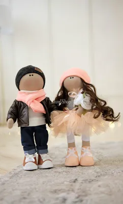 Пара авторских текстильных кукол тильды на свадьбу