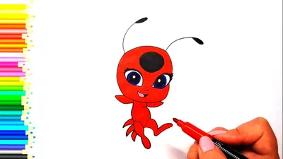 Как нарисовать Тикки Квами Маринетт из Леди Баг | How to draw Tikki Kwami  Marinette from Lady Bug - YouTube