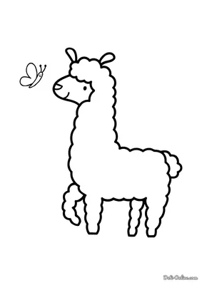 Лама (Llama) | Раскраски для детей 4, 5, 6, 7, 8 лет: 9 разукрашек