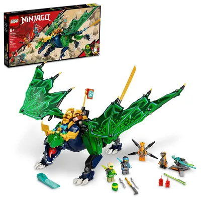 : LEGO NINJAGO Lloyd's Golden Ultra Dragon Toy for Kids, 71774  Large 4 Headed Action Figure with Blade Wings Plus 9 Minifigures :  Everything Else