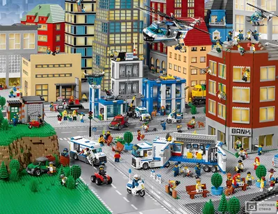 Фотообои "Лего. Панорама города" - Арт. 210467 | Купить в интернет-магазине  Уютная стена