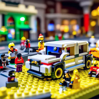 Зимний Лего город, детализация, …» — создано в Шедевруме