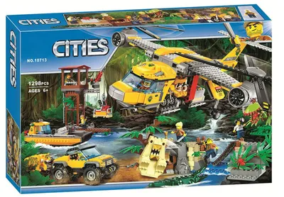 Официальное LEGO 60158 Джунгли: Грузовой вертолёт онлайн в 