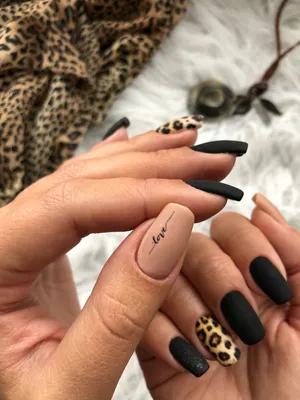 леопардовый маникюр | Trendy nails, Oval nails, Fashion nails