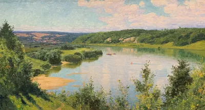 Картина "Летний день" в раме, неизвестный художник, холст, масло, СССР,  1920-1940 гг. стоимостью 33553 руб.