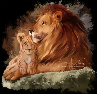 Картинки львы, лев, львенок - обои 1920x1080, картинка №367606