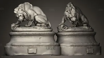 Лев и Змей - 3d stl модель для ЧПУ