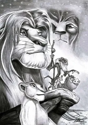Король Лев рисунок карандашом | Lion king drawings, King drawing, Lion king  art
