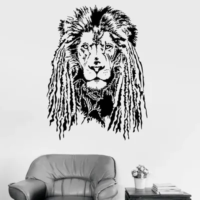 Голова льва с дредами, Наклейки на стены, этнические животные,  художественные наклейки для спальни, домашнее украшение для детской комнаты  H443 | AliExpress