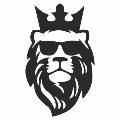 Наклейка "Лев в короне и очках", черная, плоттер, 30 х 20 см (7455427) -  Купить по цене от  руб. | Интернет магазин 