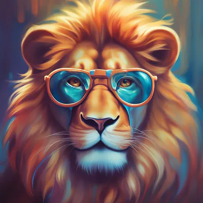 Лев в очках» — создано в Шедевруме
