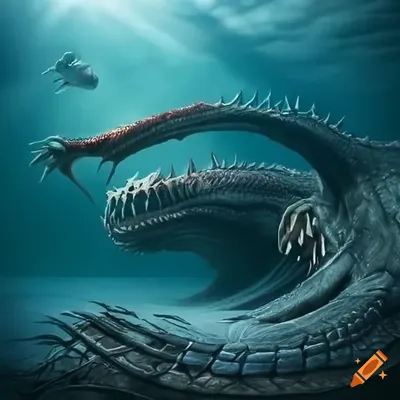 2d artwork of a mighty leviathan on Craiyon