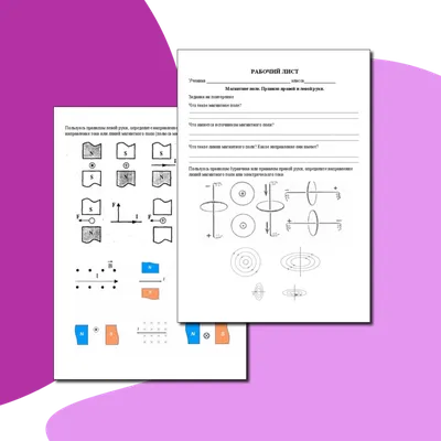 Рабочий лист по физике 9 класс - Магнитное поле. Правило левой руки