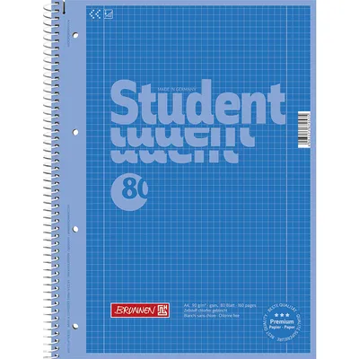 Тетрадь А4, 96 листов в клетку "Однотонная.Синяя", обложка мелованный  картон, блок №2, белизна 75% | AliExpress