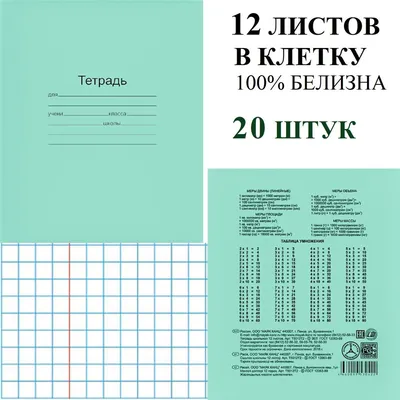 Набор 20 шт тетрадь школьная Маяк 12 листов, клетка - купить с доставкой по  выгодным ценам в интернет-магазине OZON (264804274)